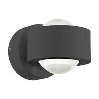 Aussenwandleuchte 98746* Treviolo - Klar/Anthrazit, Design, Glas/Metall (9/8,5cm) - Eglo