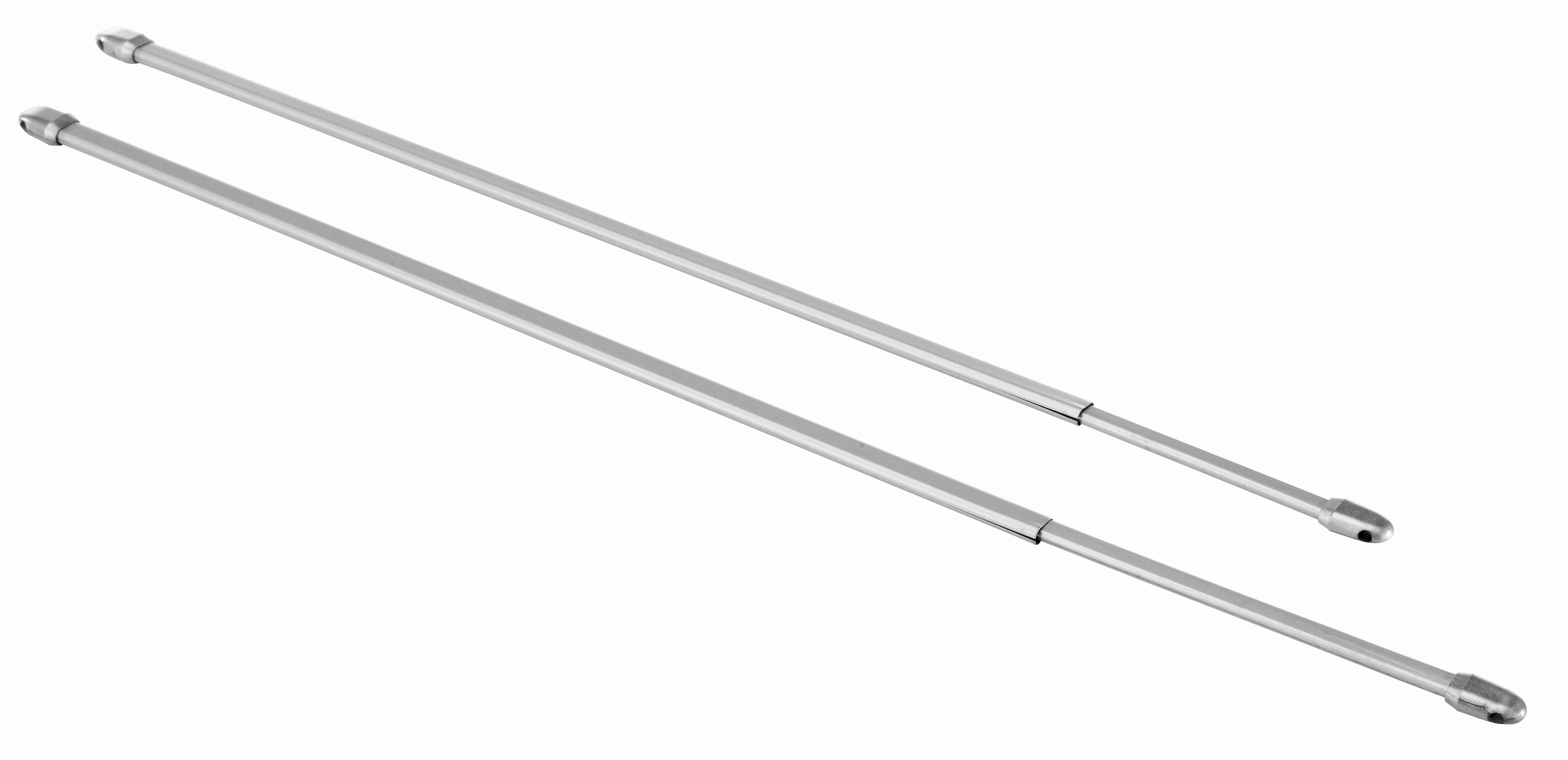Vitragenstange Simple in Silber ca. 60-90cm, 2 Stk. - Silberfarben, Metall (60-90cmcm) - Modern Living