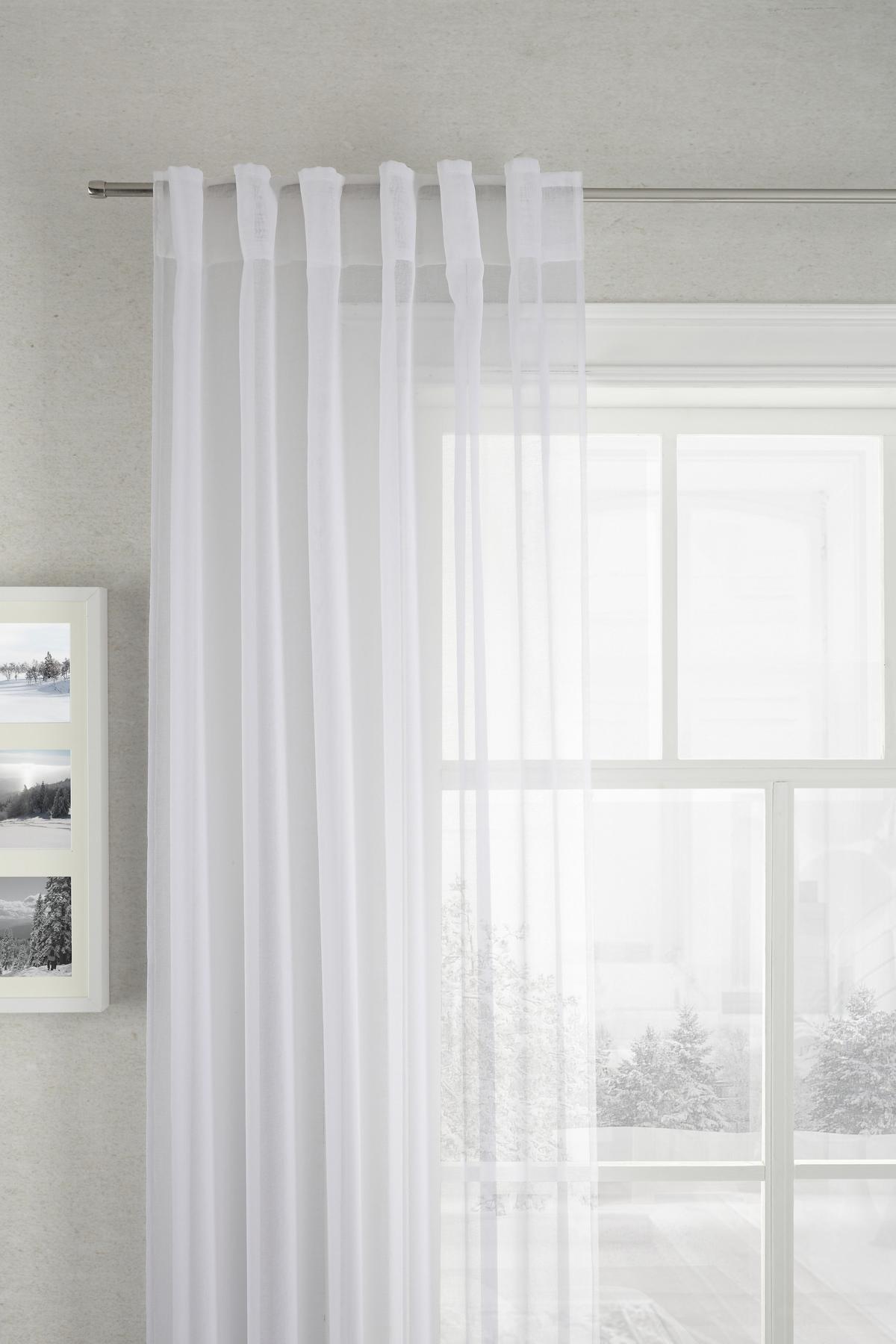 Fertigvorhang Tosca in Weiß, 2 Stk. - Weiß, Textil (140/245cm) - Modern Living