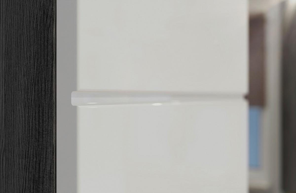 Unterschrank Scout ca. 37x88 cm Anthrazit/Weiß - Chromfarben/Weiß Hochglanz, MODERN, Holzwerkstoff/Kunststoff (37/88/31cm) - MID.YOU