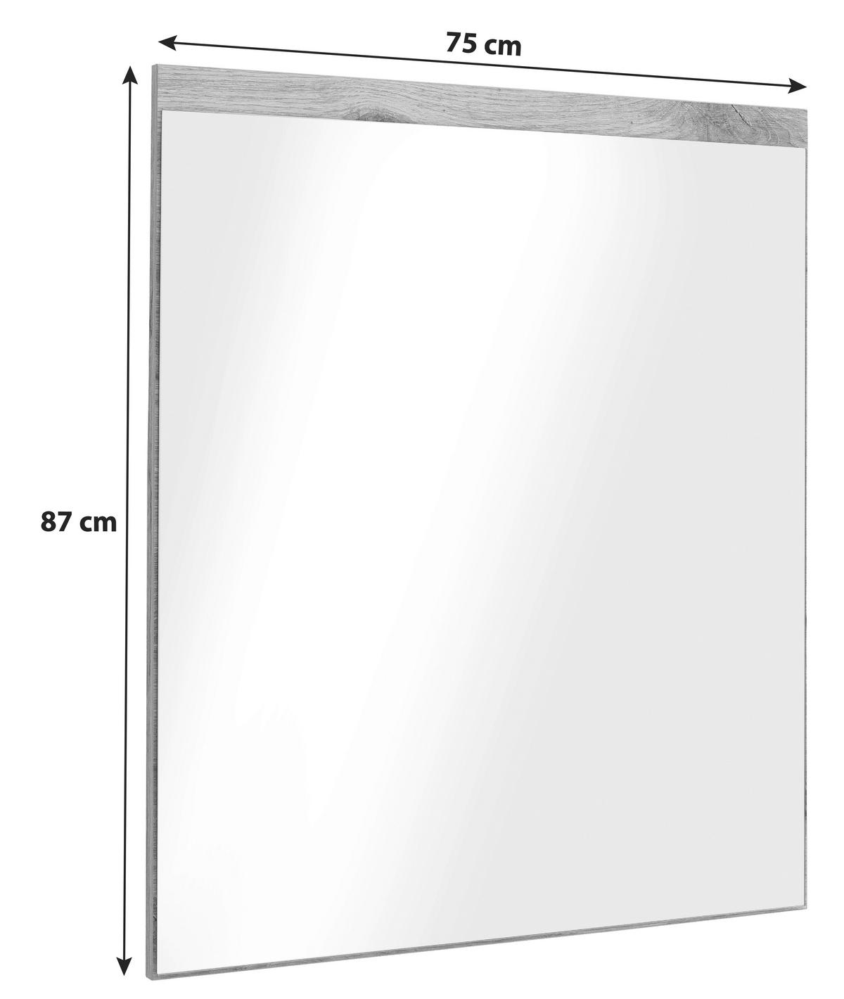 Ogledalo Vancouver - boje hrasta, Moderno, staklo/drvni materijal (75/87/2cm) - Premium Living