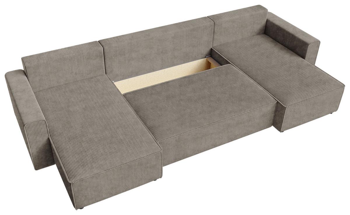 DUŻY NAROŻNIK AMBRO U - czarny/taupe, Konventionell, tworzywo sztuczne/tkanina (140/305/140cm) - Carryhome