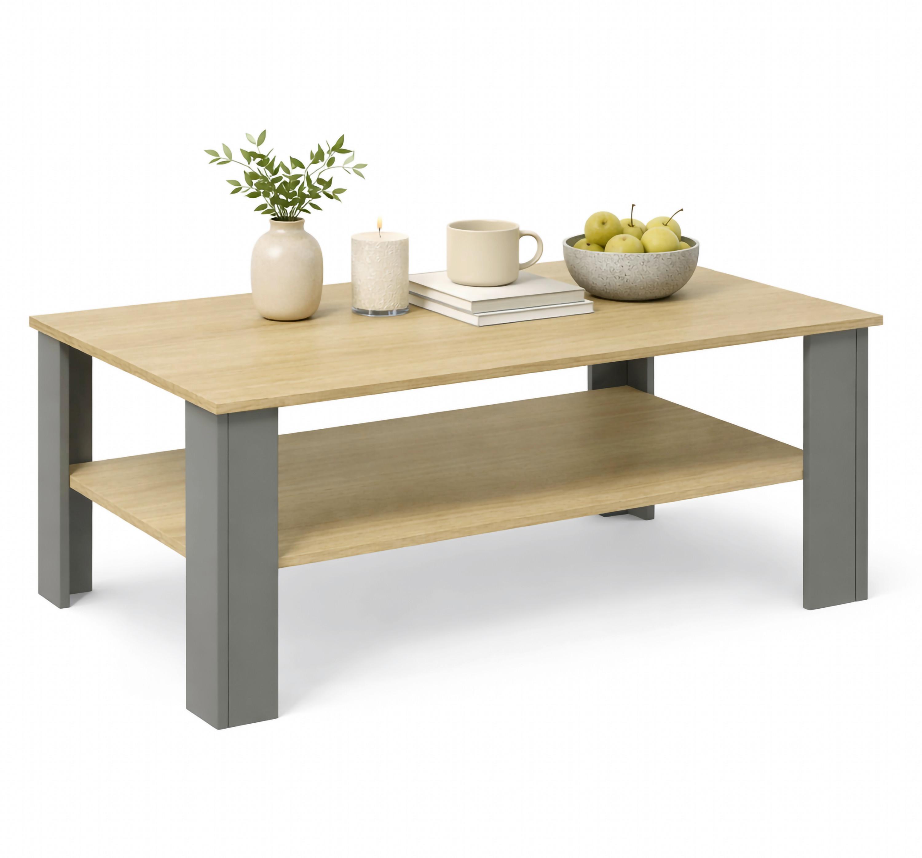 Couchtisch Disalo - Anthrazit/Honig, Design, Holzwerkstoff (100/55/44cm) - Livetastic
