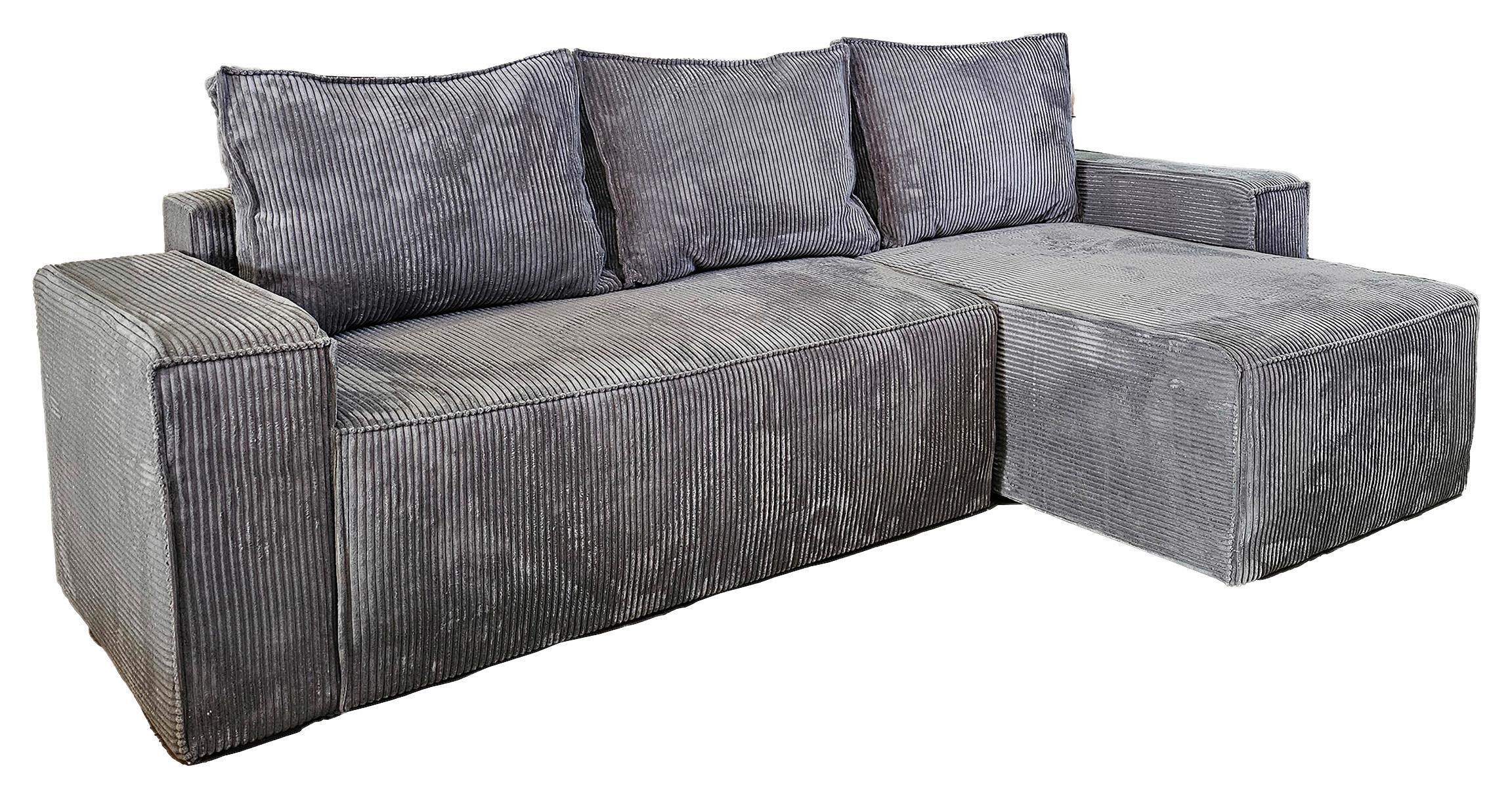 Kutna Garnitura Denver - siva, Moderno, drvni materijal/tekstil (230/140cm) - Based