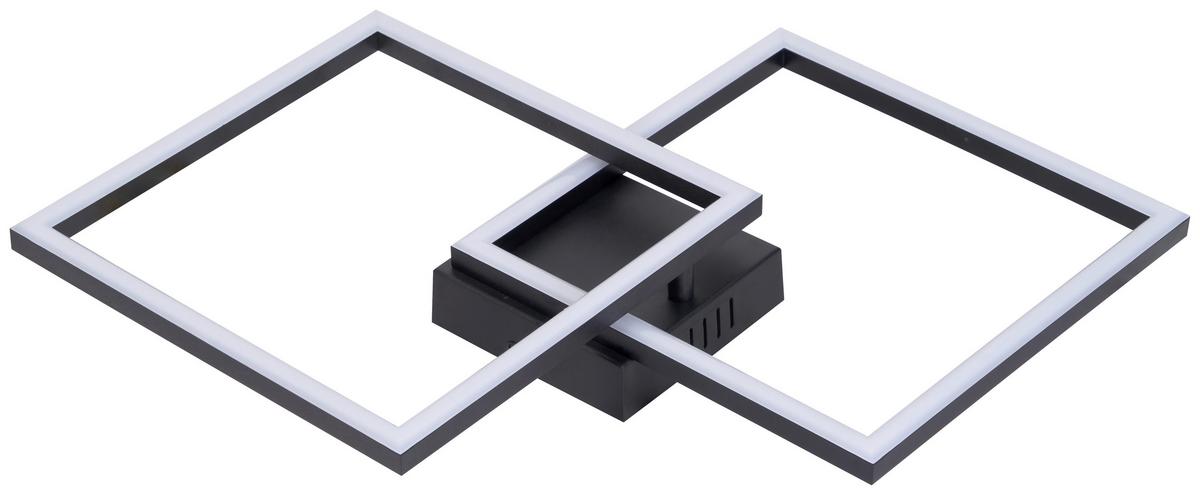 Led Mennyezeti Lámpa Corvin - fekete/opál, Modern, műanyag (55,8/39,5/6,7cm) - Mömax