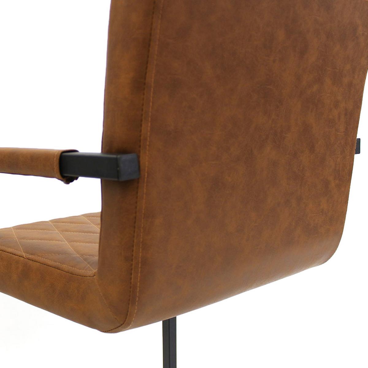 ARMLEHNSTUHL-SET ROMBO - Cognac/Haselnussfarben, LIFESTYLE, Kunststoff/Textil (54/86/57cm) - MID.YOU