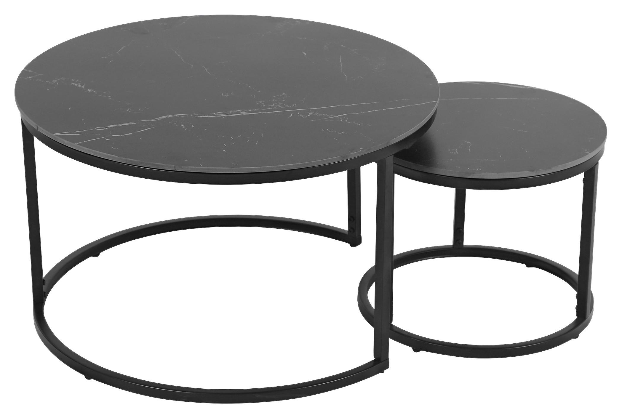 Klubska Miza Seoul, Črna - črna, Moderno, kovina/keramika (75/45/75cm)