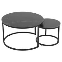 Klubska Miza Seoul, Črna - črna, Moderno, kovina/keramika (75/45/75cm)