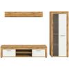 Serija Dvevnog Boravka Jam - bijela/srebrne boje, Design, staklo/drvni materijal (235/159/35cm) - Modern Living