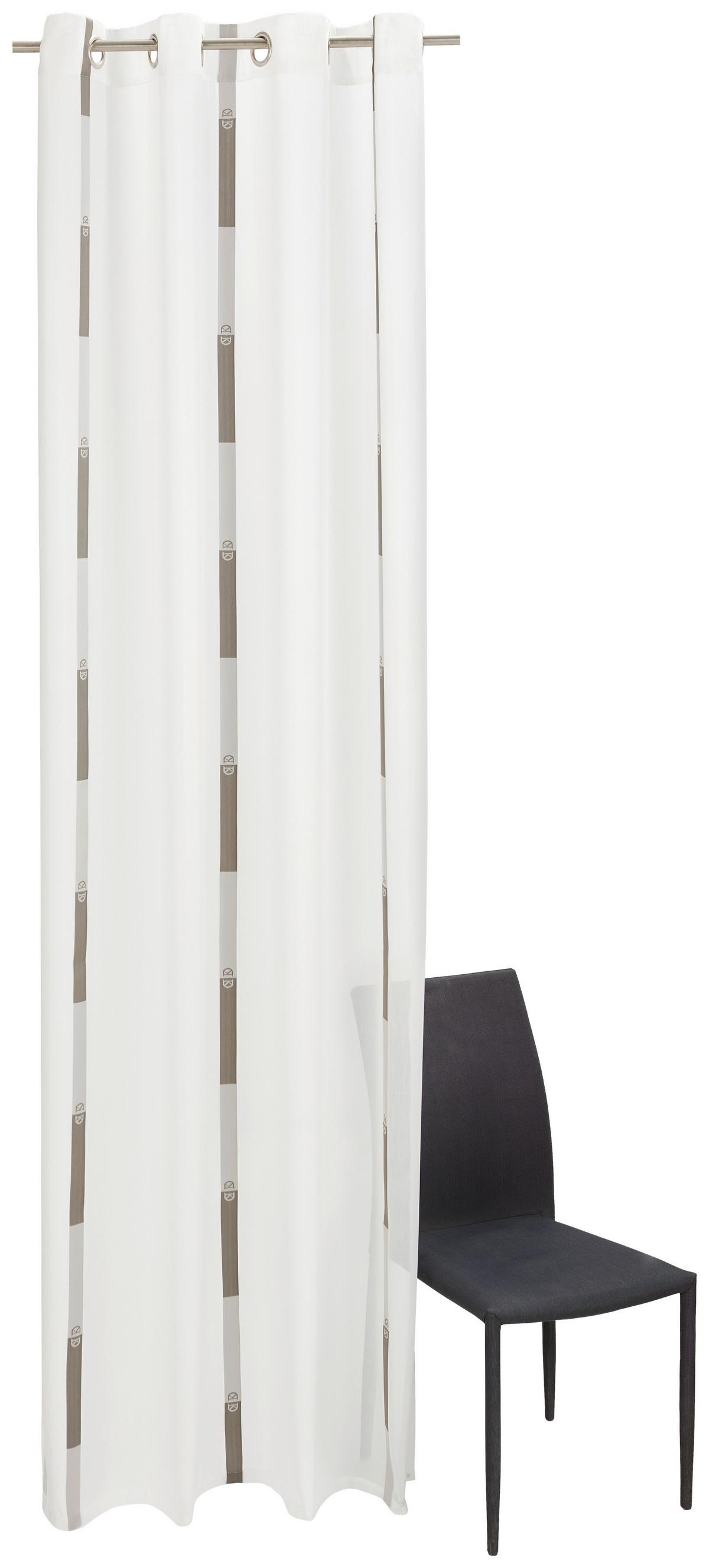 ZASŁONA NA PRZELOTKACH MIGUEL - szary/taupe, Konventionell, tkanina (140/260cm) - Dieter Knoll