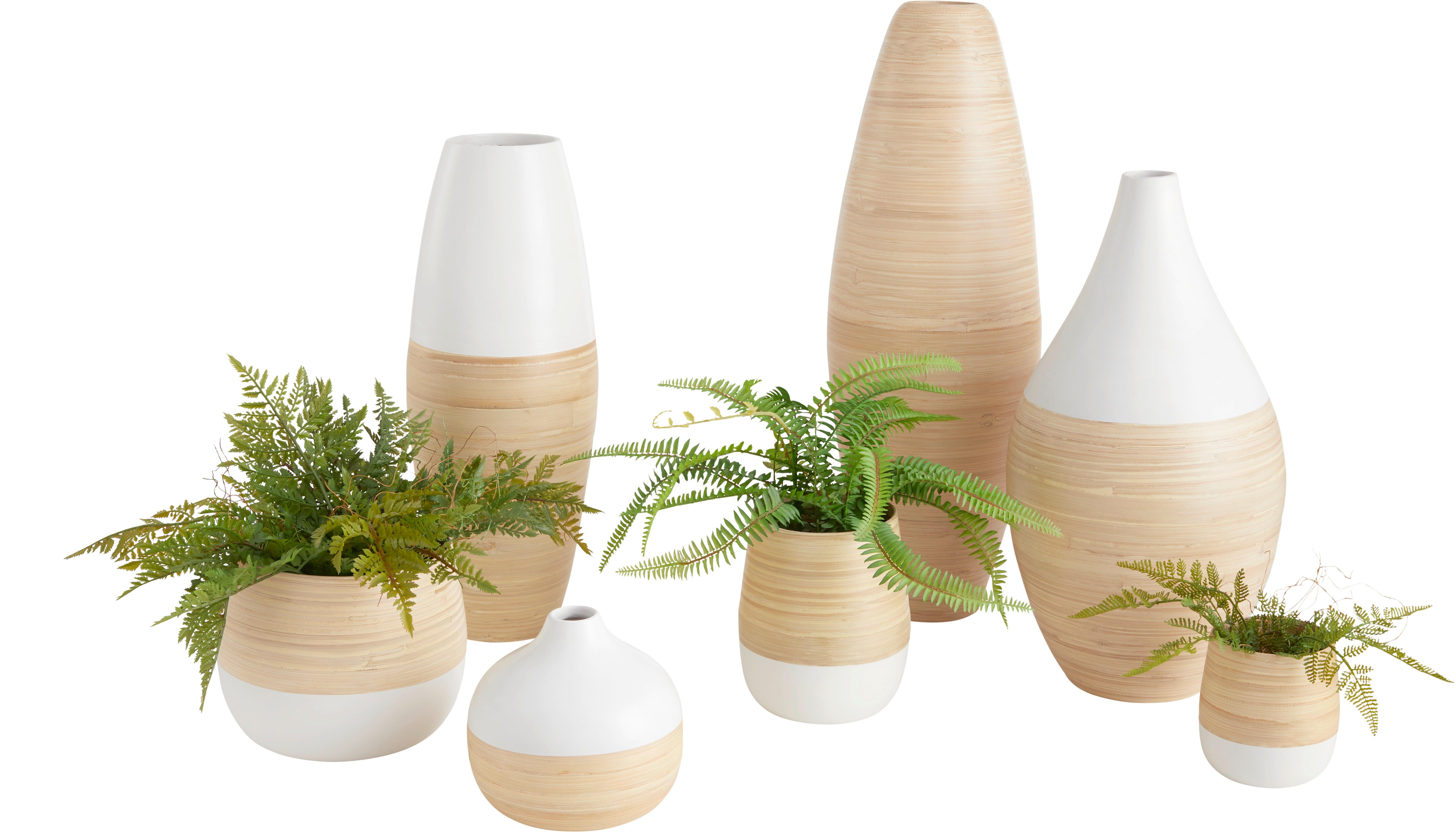 Vase Naturelle Weiß/Natur - Naturfarben/Weiß, LIFESTYLE, Holz (19/50cm) - Zandiara