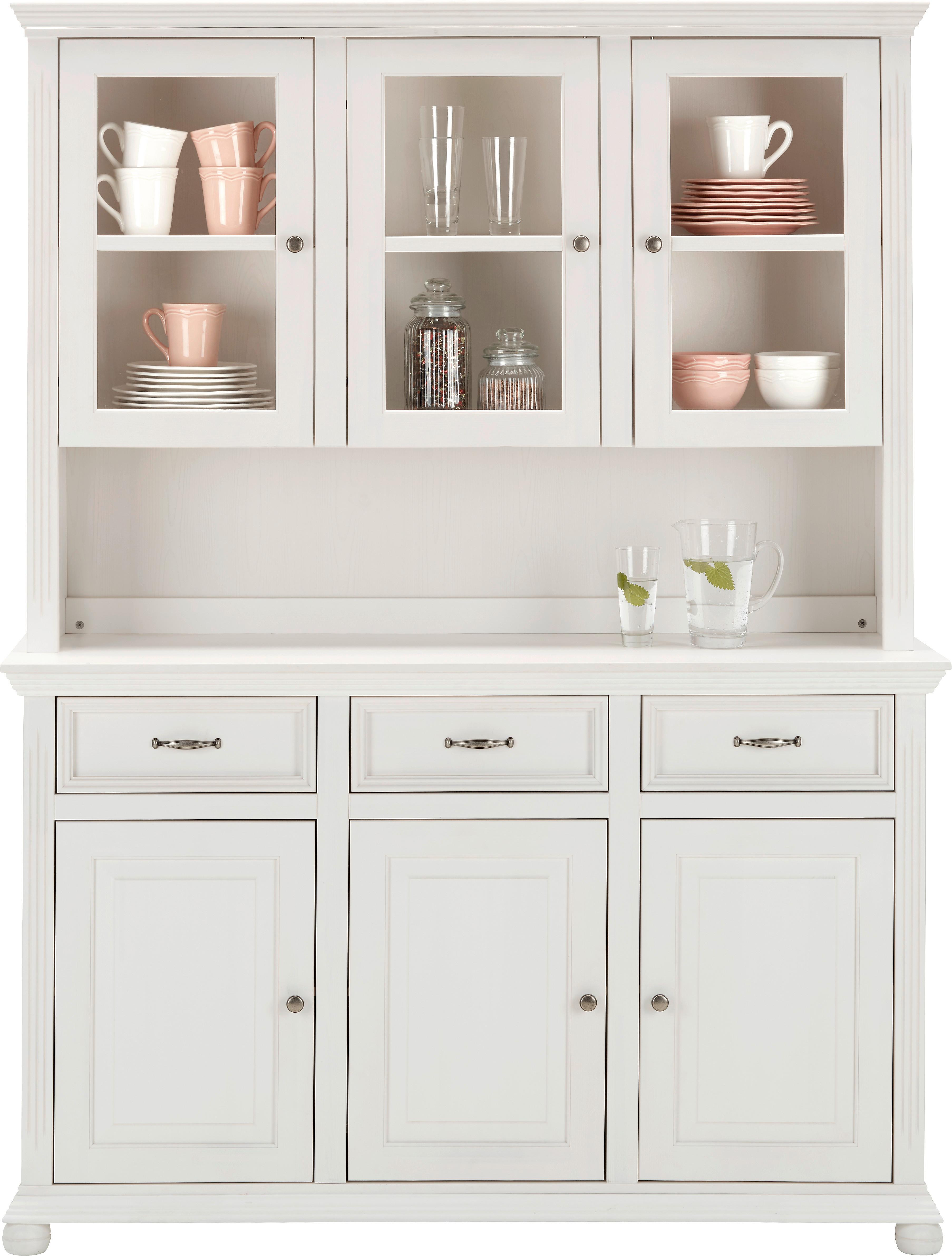 Buffet in Weiss Massiv - Weiss, Romantik / Landhaus, Holz/Metall (151,5/200cm) - Zandiara