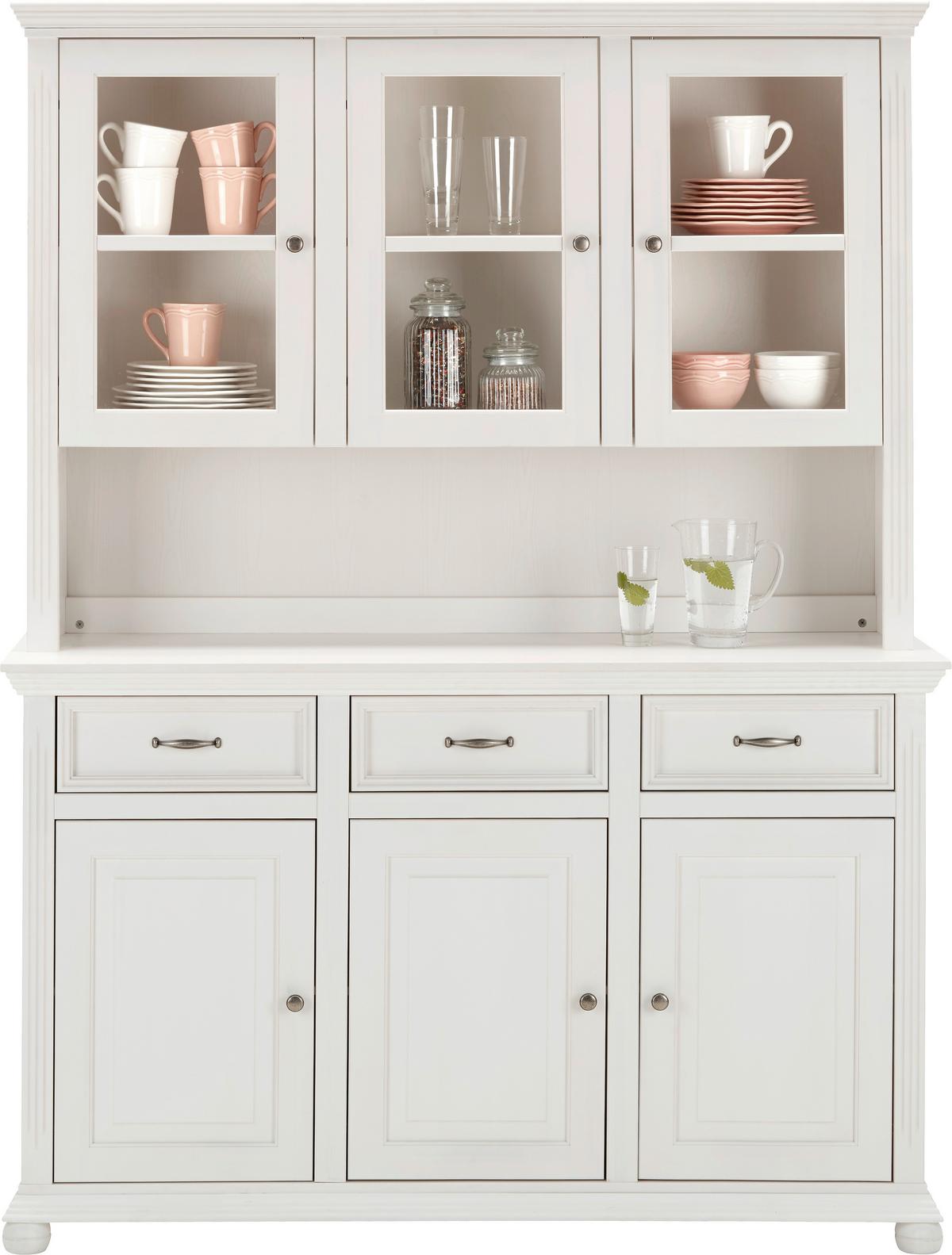 Buffet in Weiss Massiv - Weiss, Romantik / Landhaus, Holz/Metall (151,5/200cm) - Zandiara