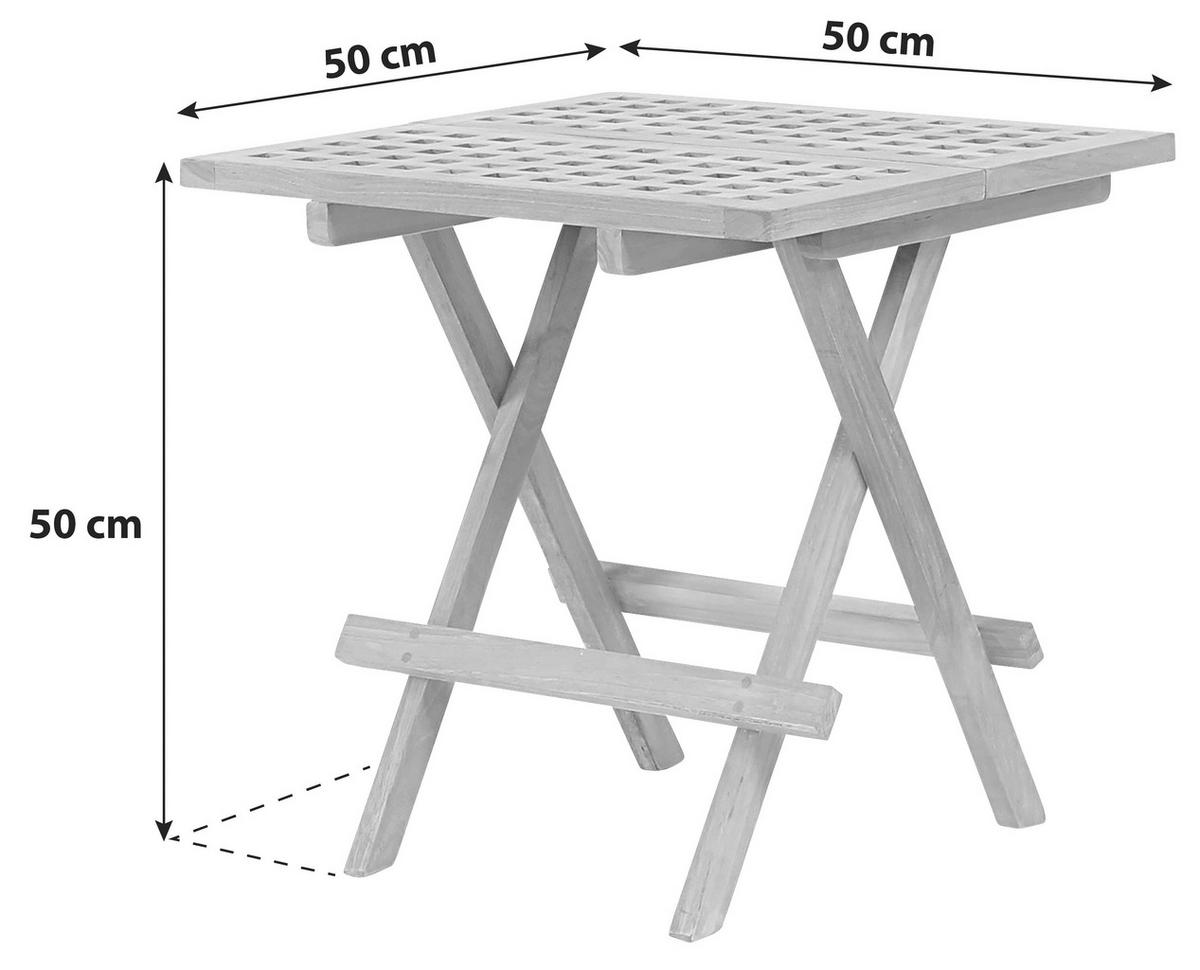 Gartenbeistelltisch Woodie Teak - Teakfarben, Basics, Holz (50/50/50cm) - Gardenson