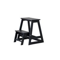Tritthocker Skala - Schwarz, Natur, Holz (45,5/49/38,5cm) - Gardenson