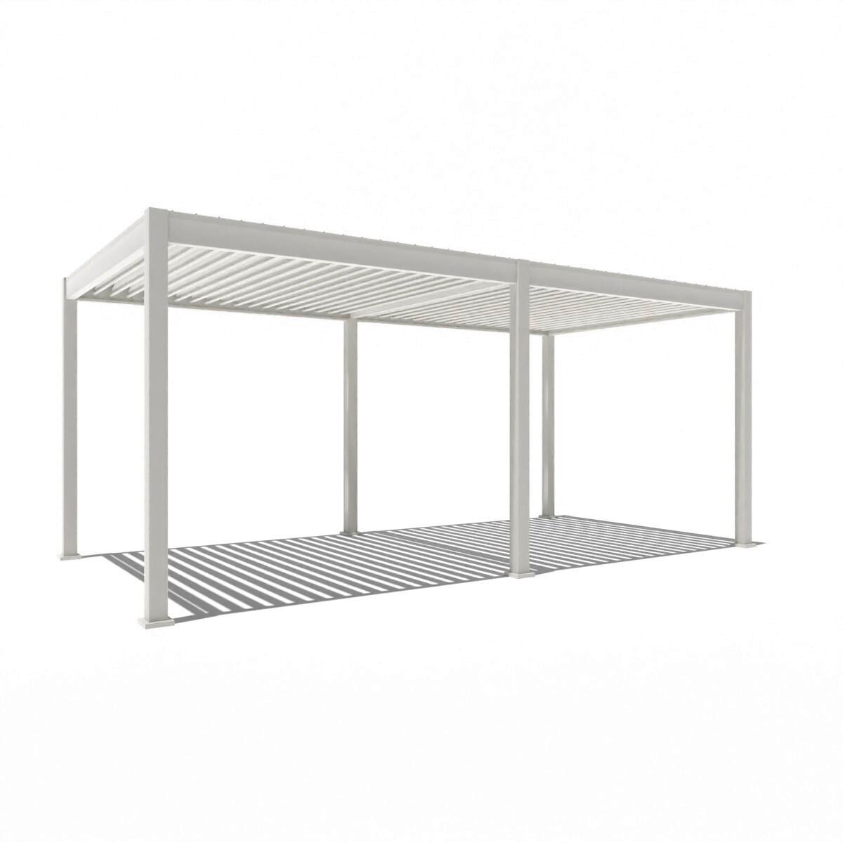 Pergola Deluxe ca. 300x600 cm Weiß Netzbetrieb inkl. LED - Weiß, Basics, Metall (600/255/300cm) - Gardenson