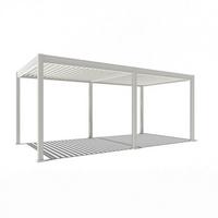 Pergola Deluxe ca. 300x600 cm Weiß Netzbetrieb inkl. LED - Weiß, Basics, Metall (600/255/300cm) - Gardenson