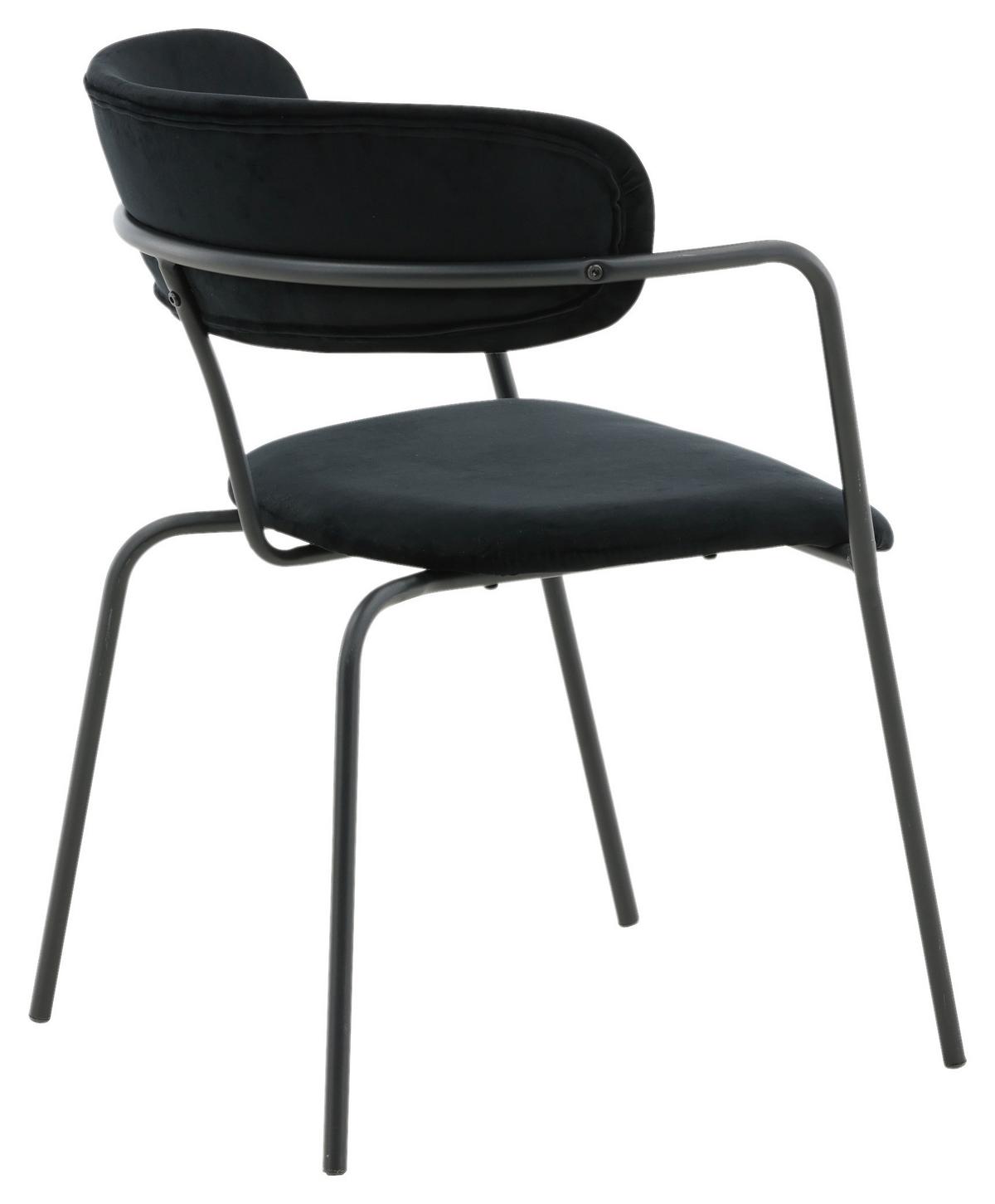 Stuhl-Set Arrow 2er-Set ca. 58x79 cm Samt Schwarz - Schwarz, Design, Textil/Metall (58/79/61cm) - Livetastic