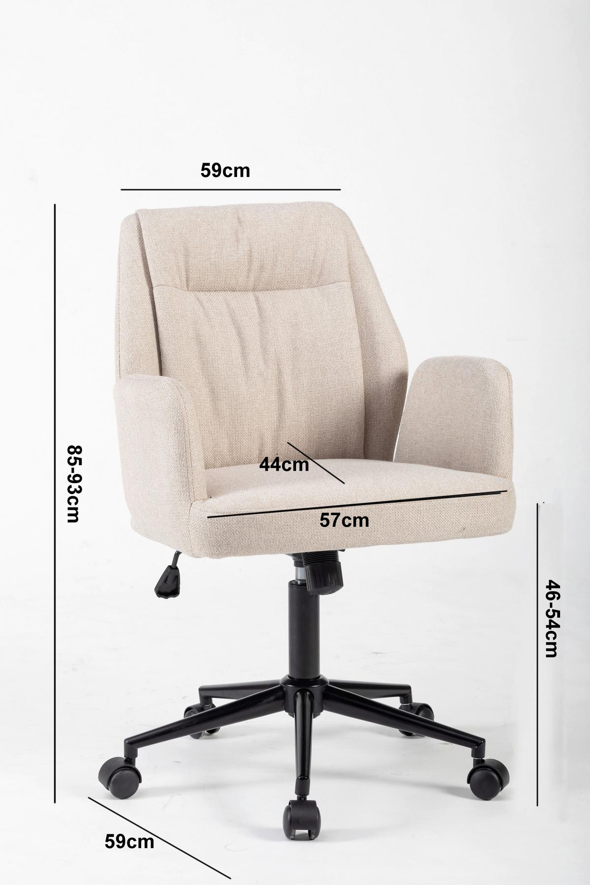 Uredska Stolica Amara - crna/krem, Lifestyle, metal/tekstil (59/85-93/60cm) - Modern Living