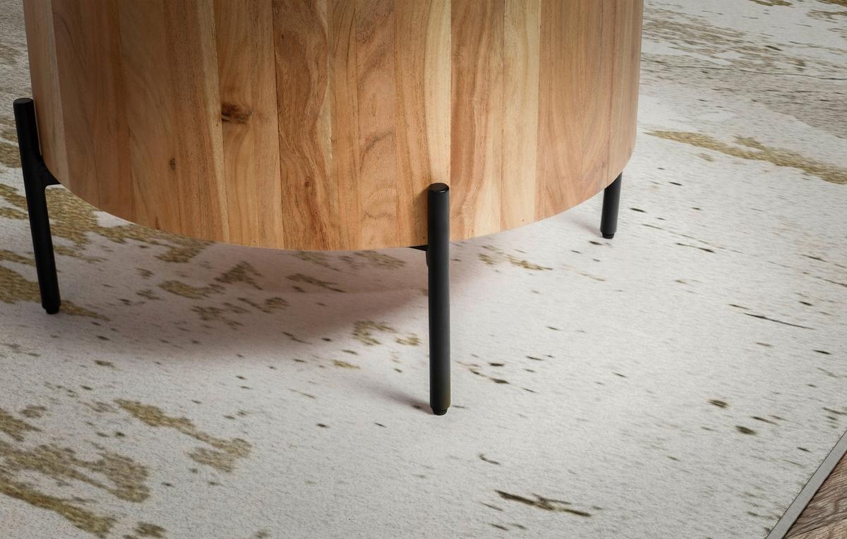 COUCHTISCH WL6.844 - Schwarz/Akaziefarben, Design, Holz/Metall (60/60/41cm) - MID.YOU