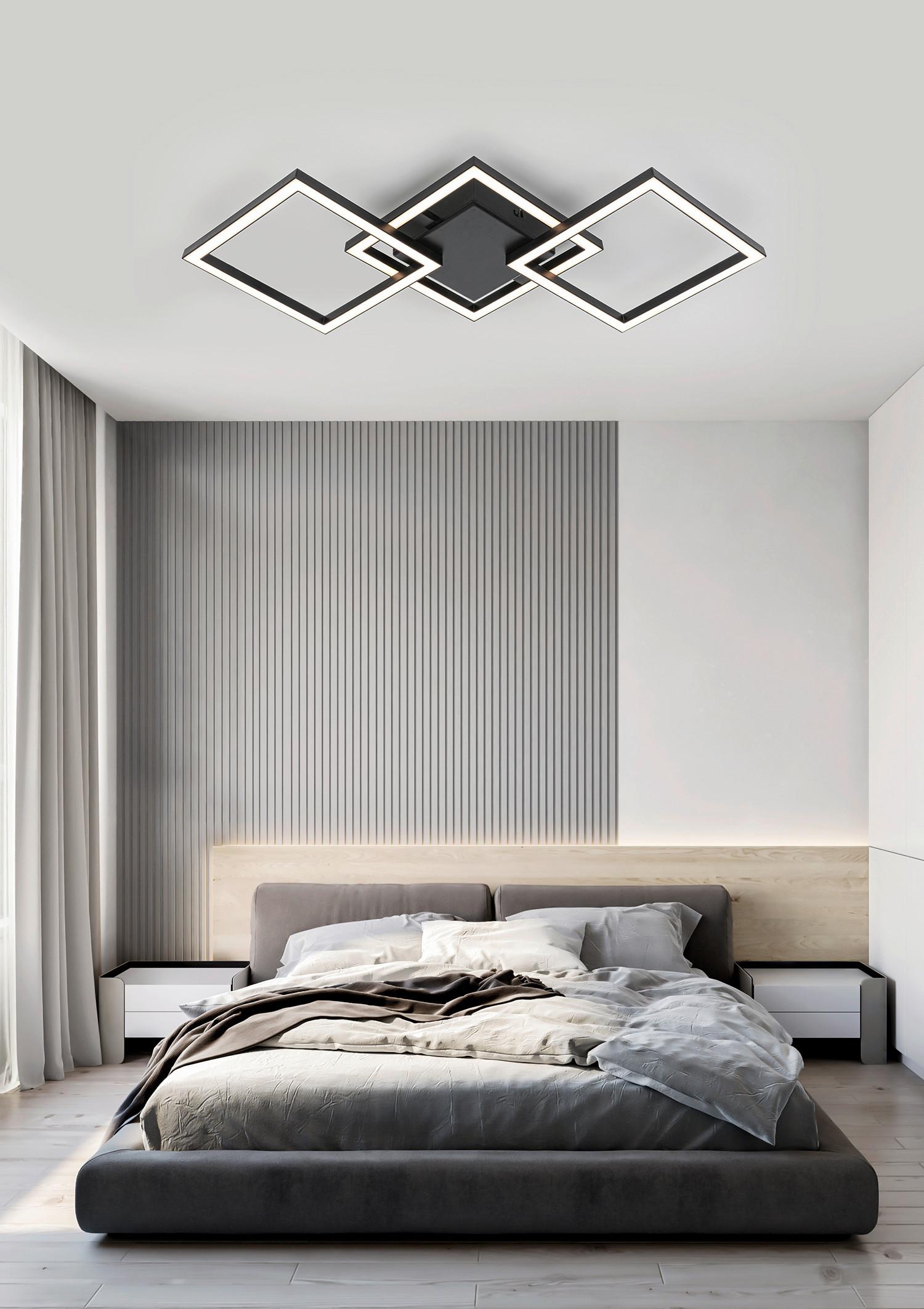 LED-TAKLAMPA RAUTA - svart, Modern, plast (63/27,5/4,5cm) - Mömax
