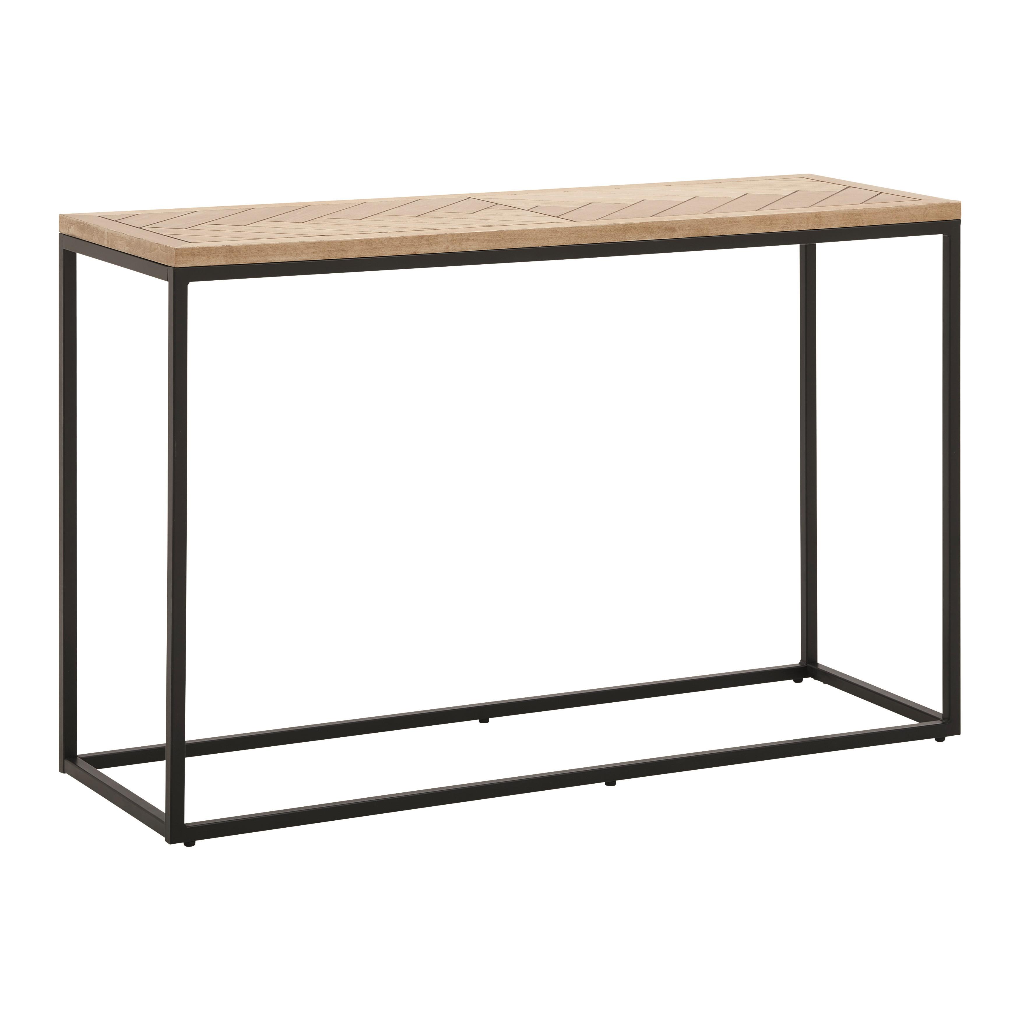 Konsolentisch Holz "Catalina", ca. 120x40 cm, teilmassiv - Eichefarben/Schwarz, MODERN, Holz/Holzwerkstoff (120/40/76cm) - Bessagi Home