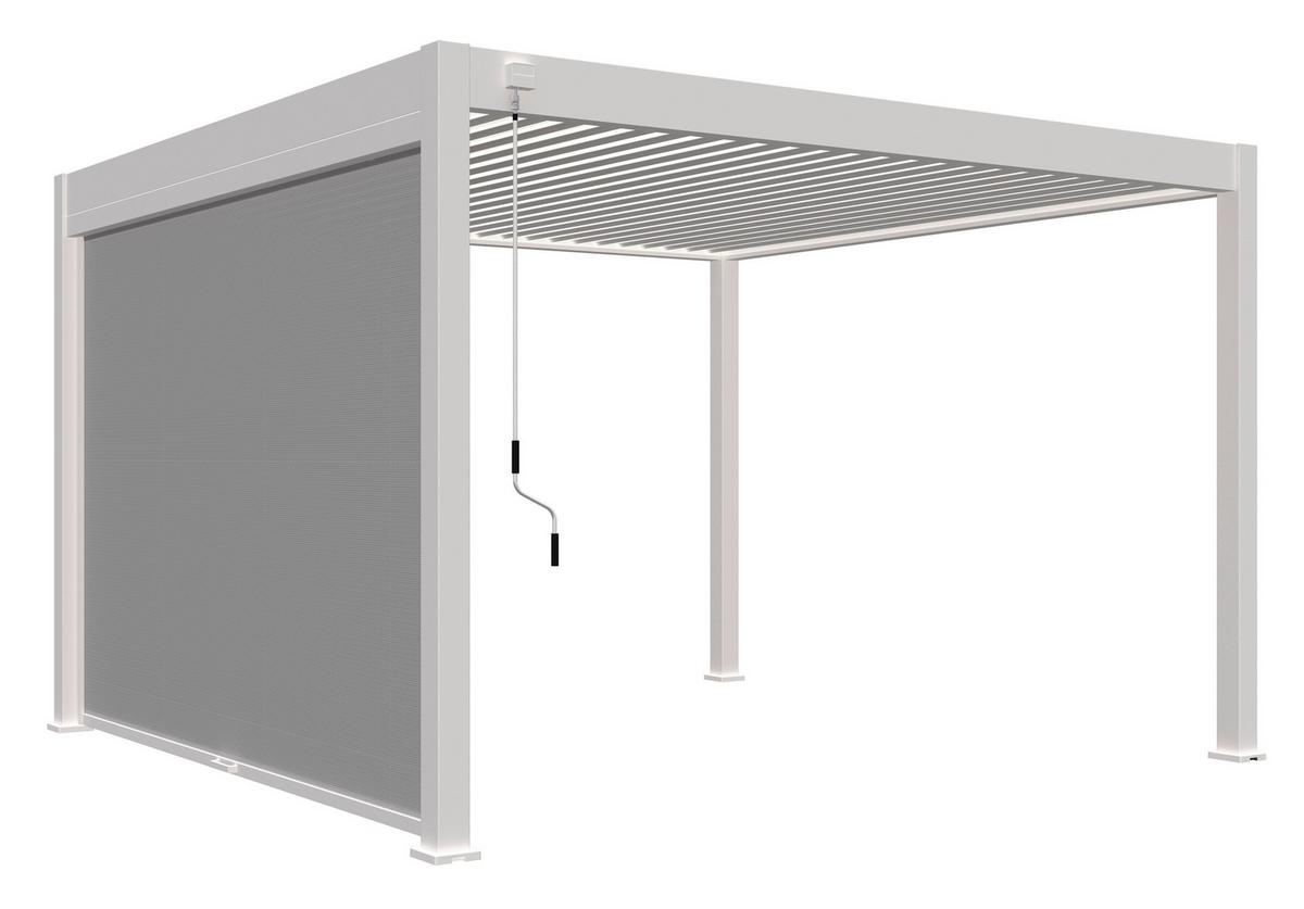 Pavillon-Rollo ca. 360x235 cm Aluminium/Textil Weiß - Weiß, Basics, Textil/Metall (360/235/10cm) - Gardenson