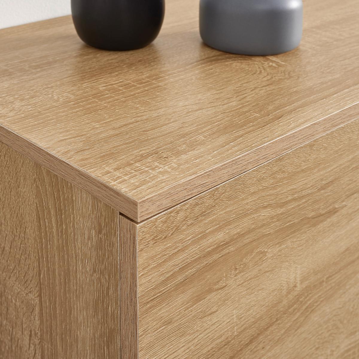 Sideboard Lori Eichefarben MDF - Eichefarben/Schwarz, MODERN, Metall (120/70/35cm) - Bessagi Home
