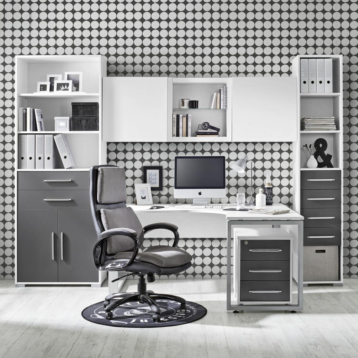 Aktenregal Weiss - Weiss/Silberfarben, Modern, Holzwerkstoff/Kunststoff (42,1/214,5/40cm) - Mömax