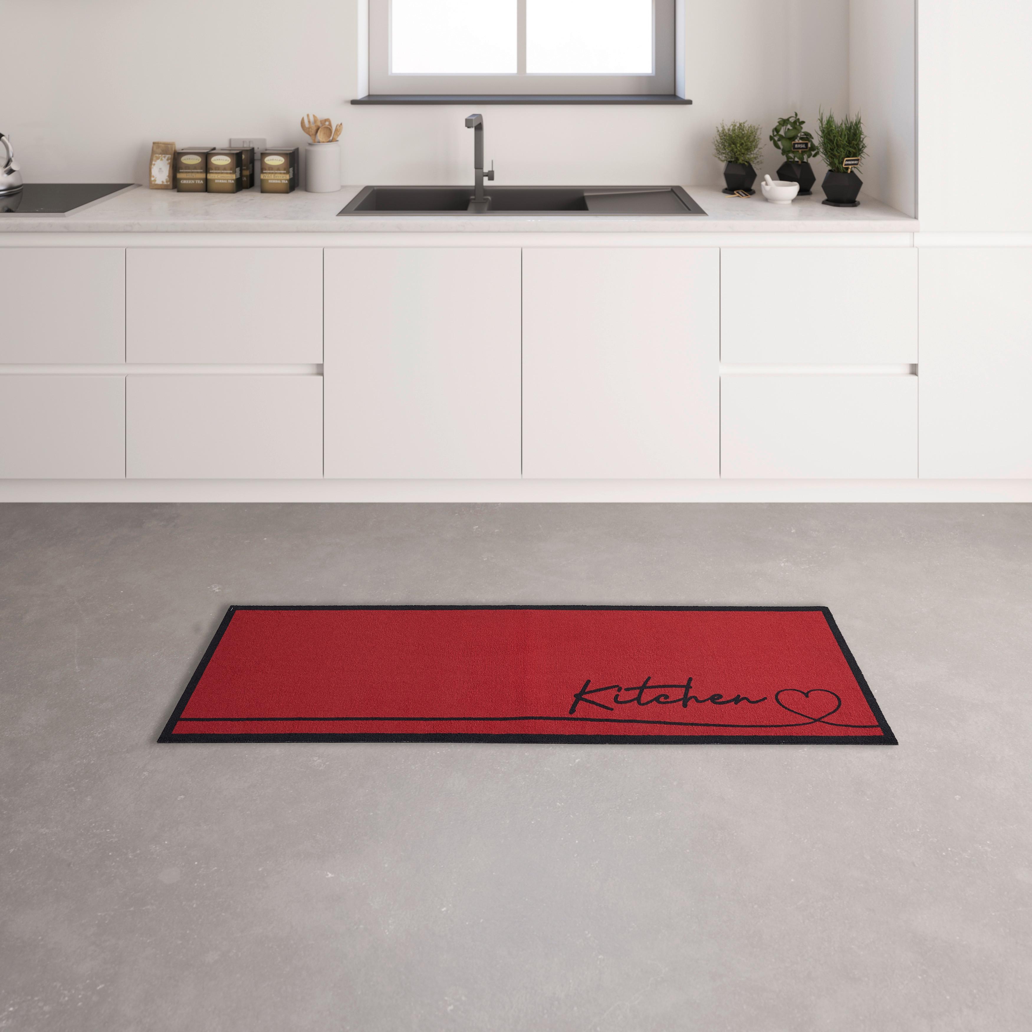 Läufer Hearty Line in Rot ca. 50x150cm - Rot, Basics, Kunststoff (50/150cm) - Modern Living