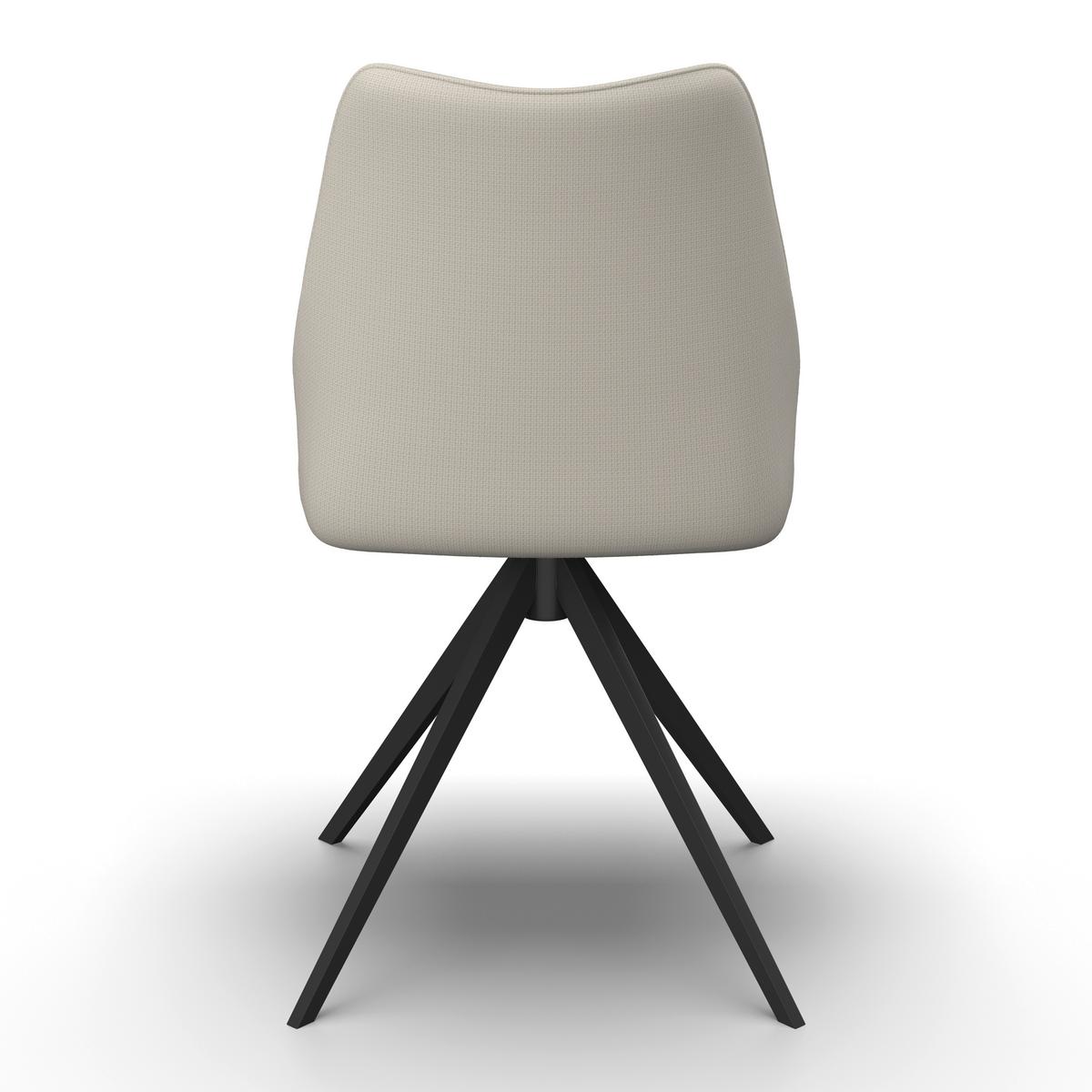 Stuhl Milana Hellgrau Webstoff Drehbar Gepolstert - Hellgrau/Schwarz, MODERN, Holz/Textil (54/93/59cm) - Bessagi Home