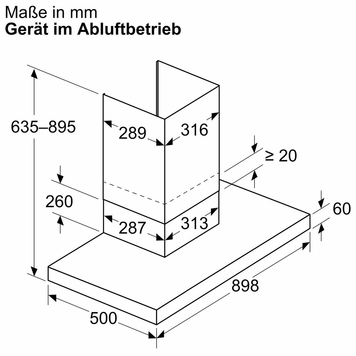 Dunstabzugshaube LC95BCC60 Schwarz - Schwarz, MODERN, Metall (89,8/80,3-94,3/50cm) - Siemens