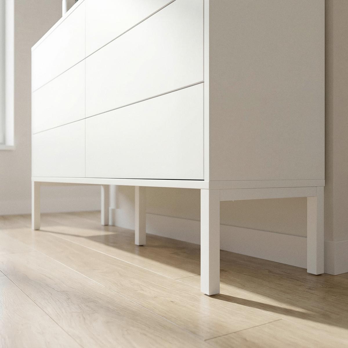 Sideboard Amber Weiß MDF/Eisen - Weiß, MODERN, Holzwerkstoff/Metall (120/80/40cm) - Bessagi Home