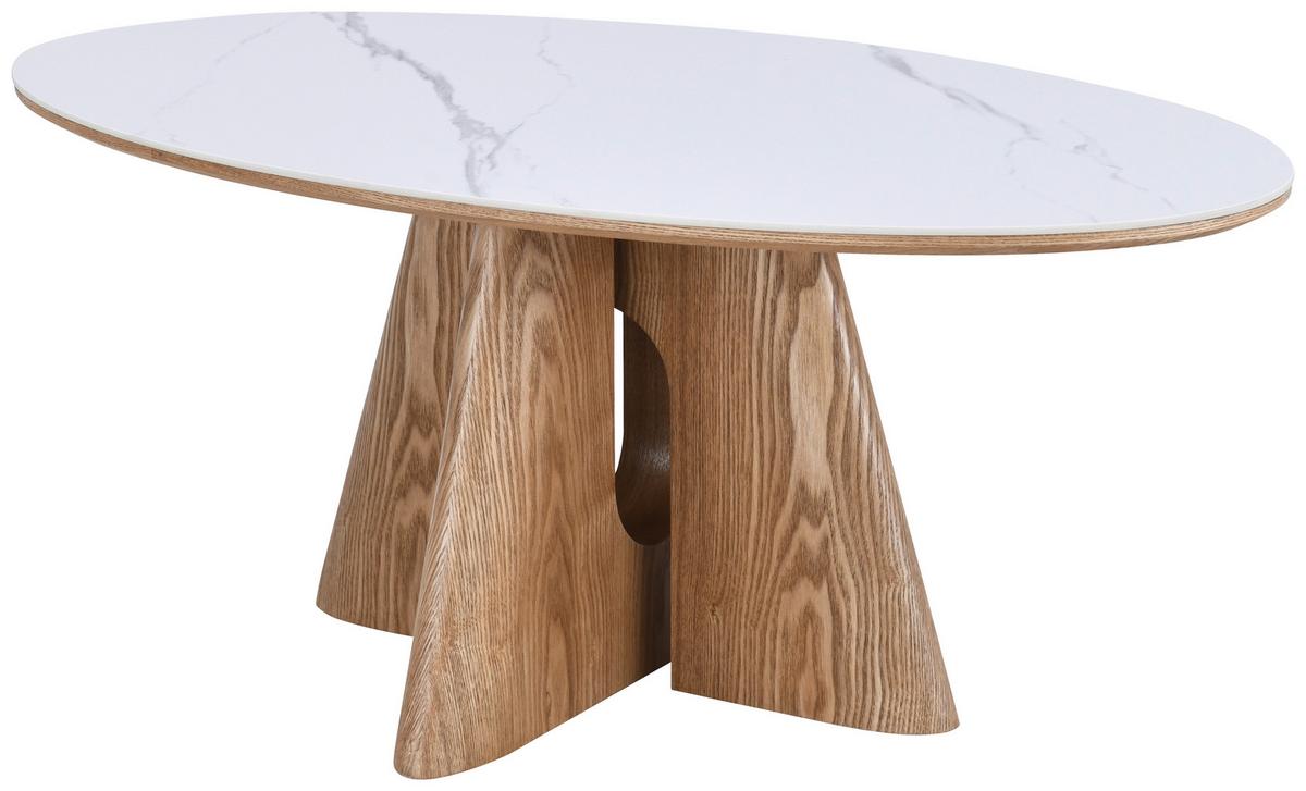 Jedilna Miza Otis, Barva Hrasta, Bela, 160x90 - barve hrasta/bela, Moderno, kamen/leseni material (160/90/75cm) - Livetastic