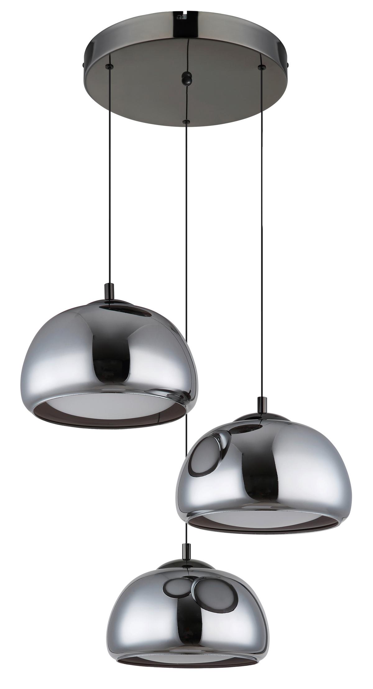 Led Viseća Svjetiljka Avila - bijela/siva, Design, staklo/metal (50/150cm) - Globo