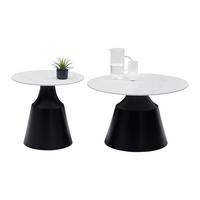 Couchtisch Noah Schwarz/Weiß, 2er Set - Schwarz/Weiß, MODERN, Keramik/Metall (70/50/43/48/70/50cm) - Mömax