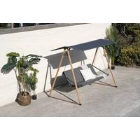 Hollywoodschaukel Julika in Anthrazit/Natur/Schwarz - Anthrazit/Schwarz, Modern, Kunststoff/Textil (135/178/224cm) - Mömax