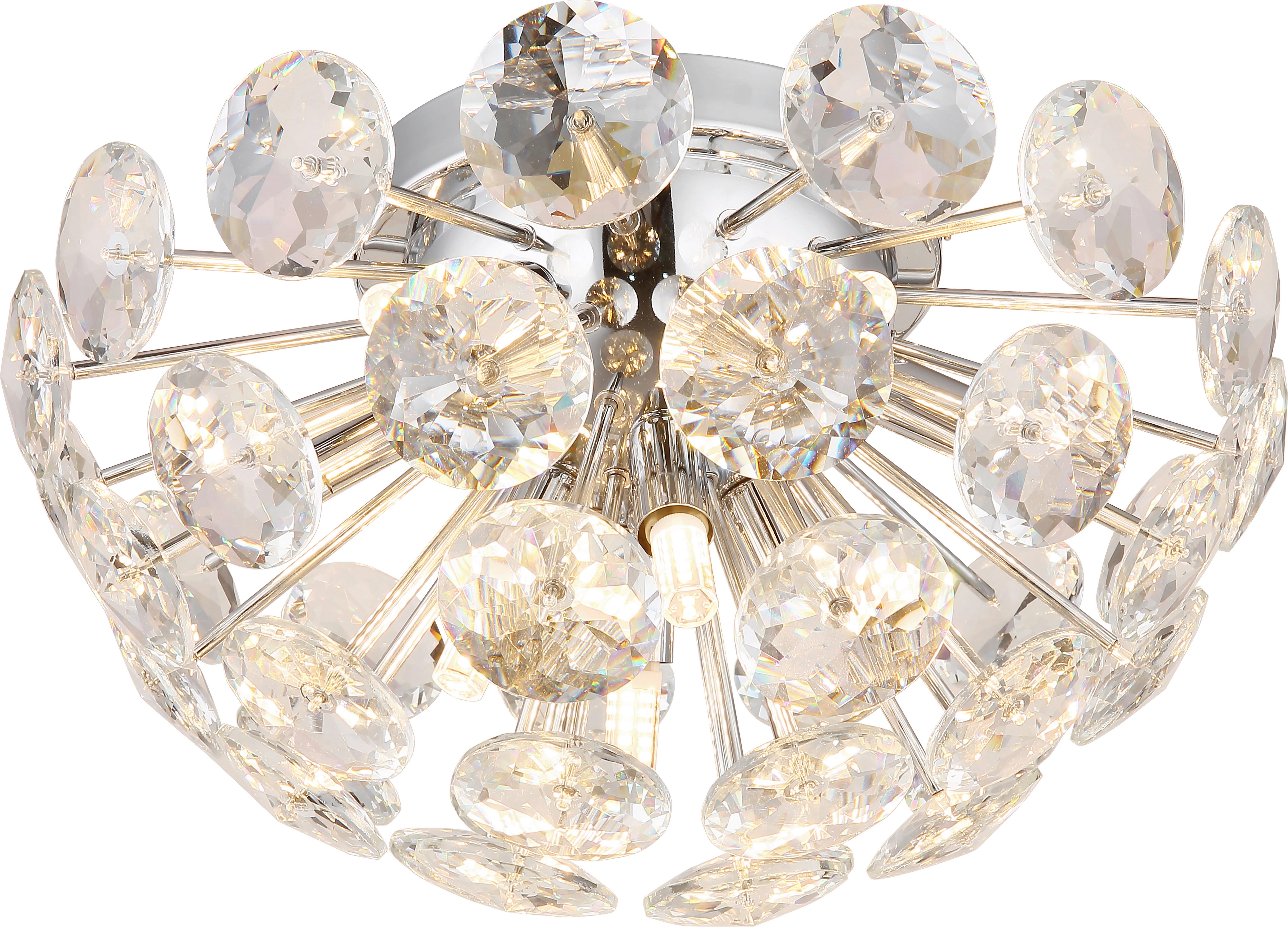 Deckenleuchte Cecilia Klar/Chromfarben max. 7 Watt - Klar/Chromfarben, Basics, Glas/Metall (39/39/22cm)