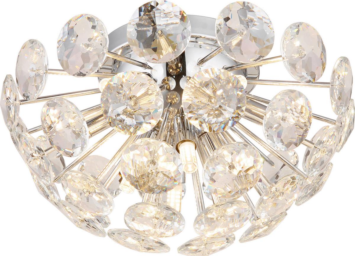 Deckenleuchte Cecilia Klar/Chromfarben max. 7 Watt - Klar/Chromfarben, Basics, Glas/Metall (39/39/22cm)