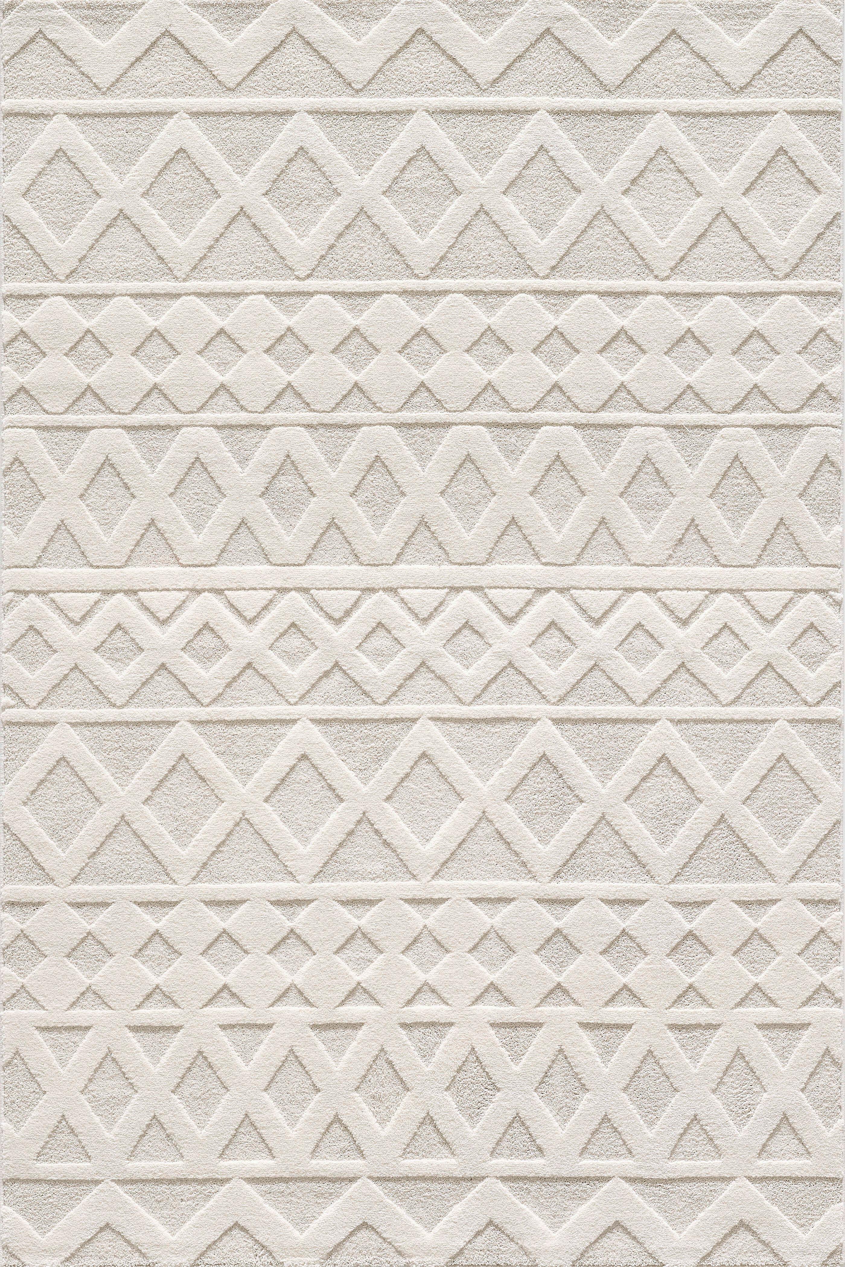Webteppich Elio Creme/Beige ca. 200x290cm - Beige/Creme, KONVENTIONELL, Textil (200/290cm)