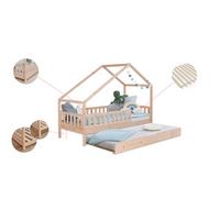 Hausbett Lou m. Zusatzbett ca. 100x200 cm Holz - Naturfarben, MODERN, Holz (100/200cm) - Livetastic