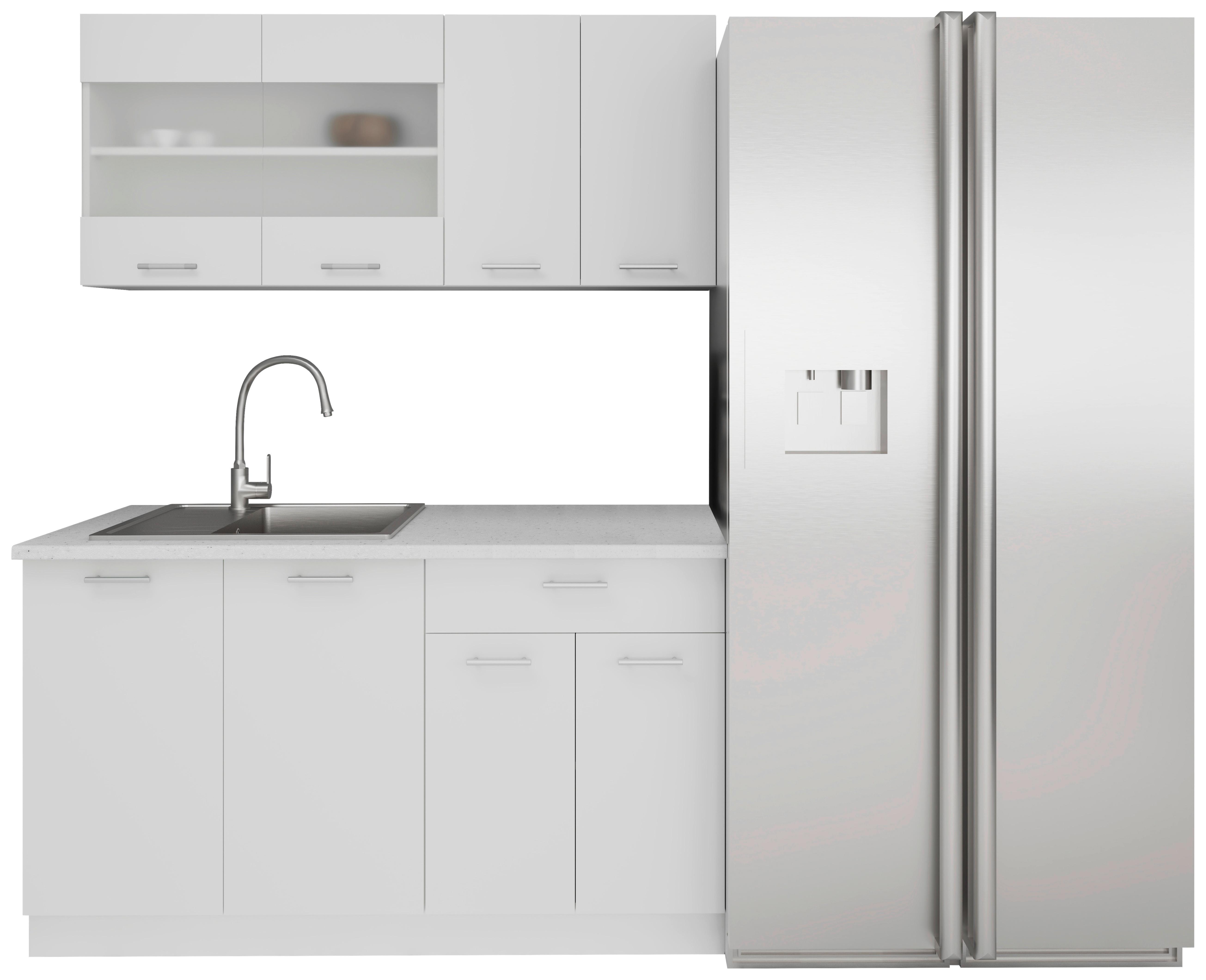 Majhna Kuhinja Esilo, Bela, 140 Cm - bela/barve aluminija, Konvencionalno, kovina/leseni material (140cm) - MID.YOU