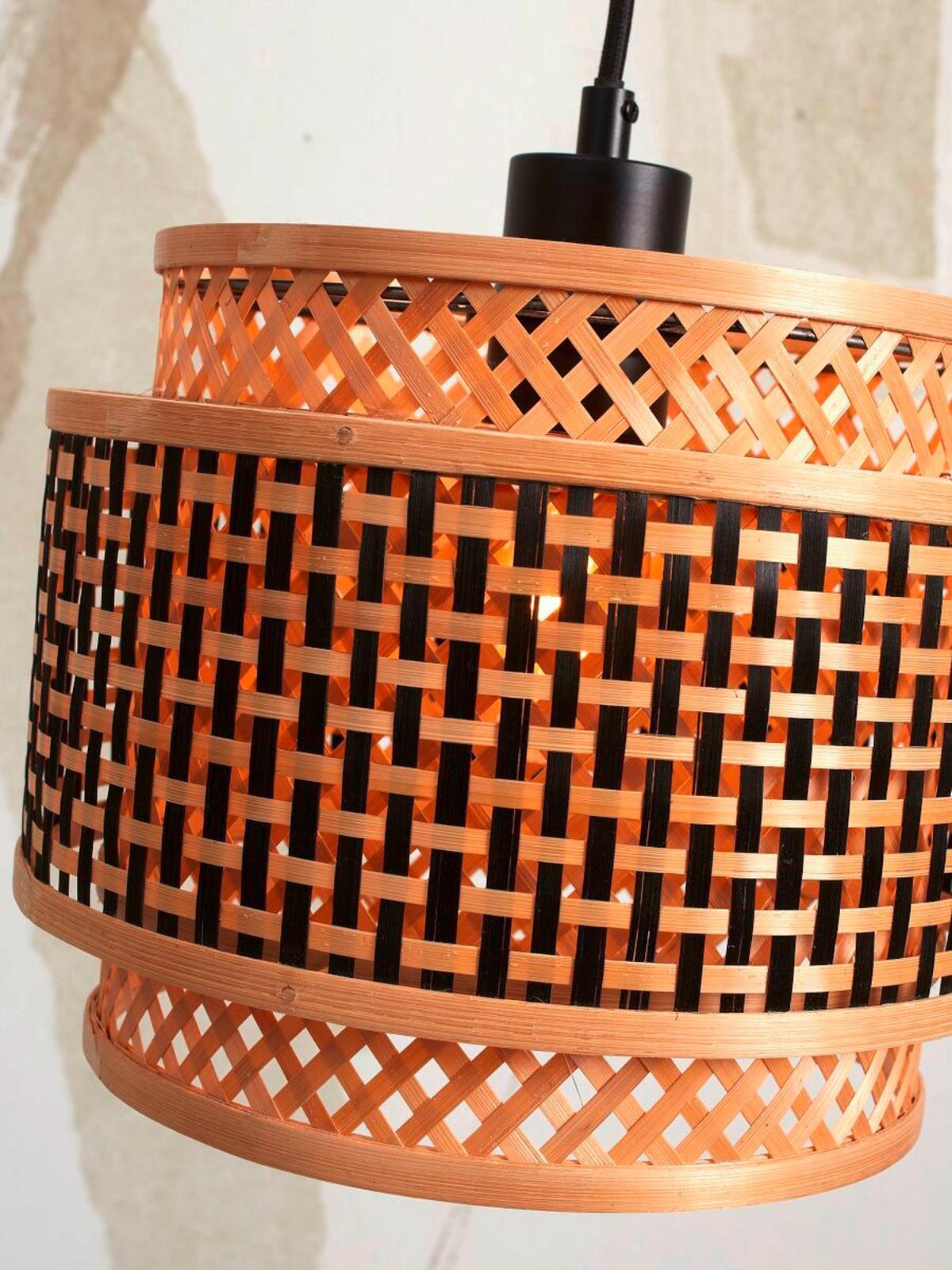 Stoječa Svetilka Bhutan, Črna, Bambus - črna/naravne barve, Trend, les (150/31/55cm) - Good & Mojo