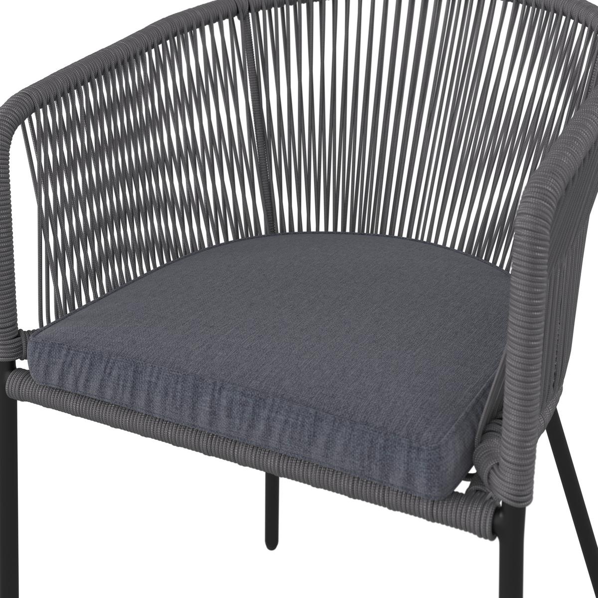 ZESTAW FOTELI OGRODOWYCH MALMEDY - czarny/szary, Modern, metal/tkanina (56/72/59cm) - Ambia Garden