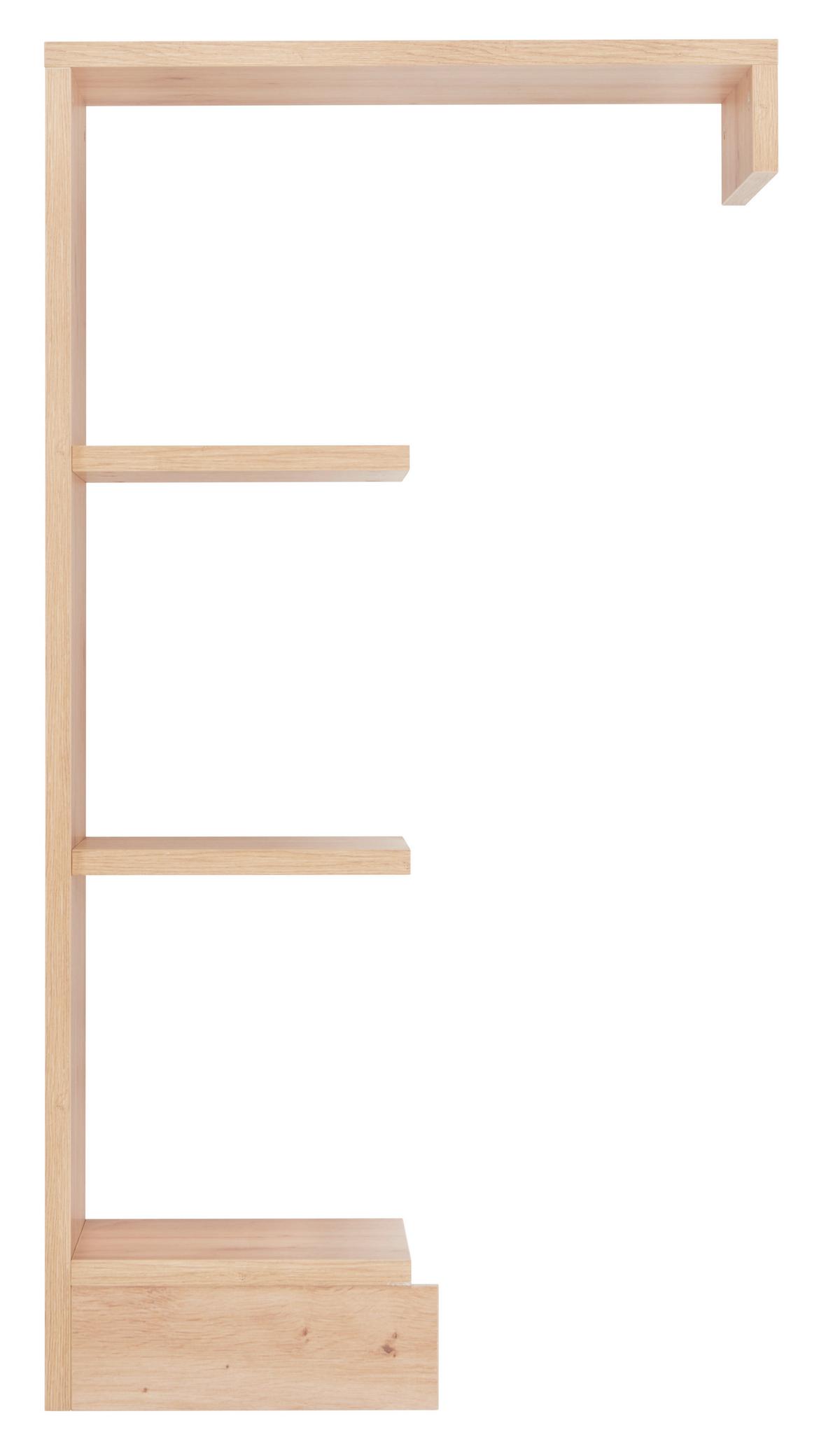 REGAŁ DLA NIEMOWLĄT LEO - kolor dębowy/czarny, Trend, materiał drewnopochodny/tworzywo sztuczne (55/101/33cm) - Jimmylee