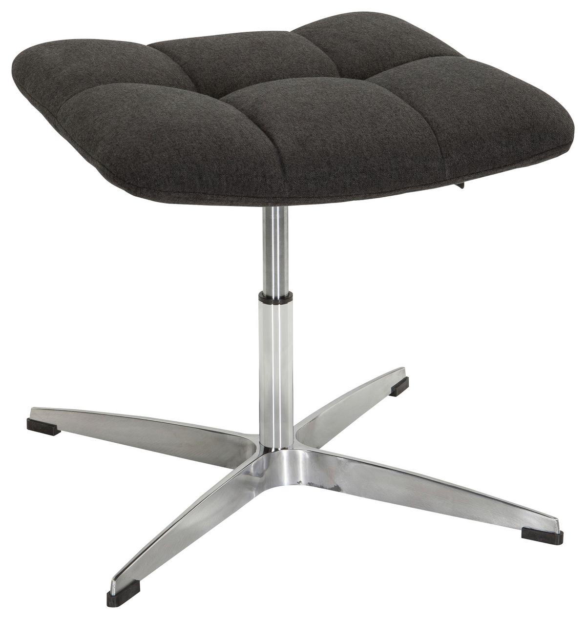 Bürohocker Saranto Schwarz - Silberfarben/Schwarz, MODERN, Textil/Metall (47/49/47cm) - MID.YOU