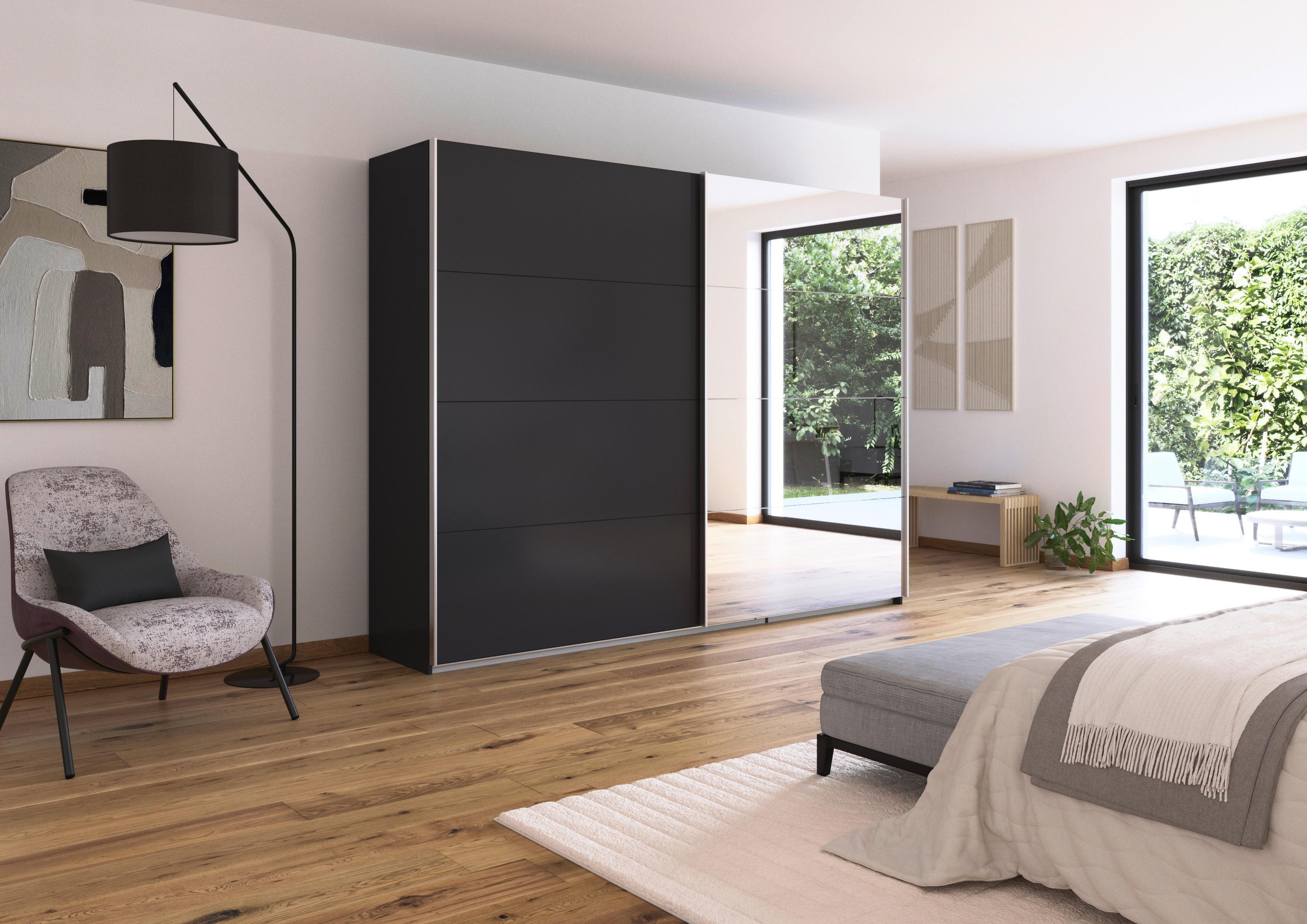 DULAP USI CULISANTE FELDKIRCH - argintiu/antracit, Modern, material pe bază de lemn (271/210/62cm)