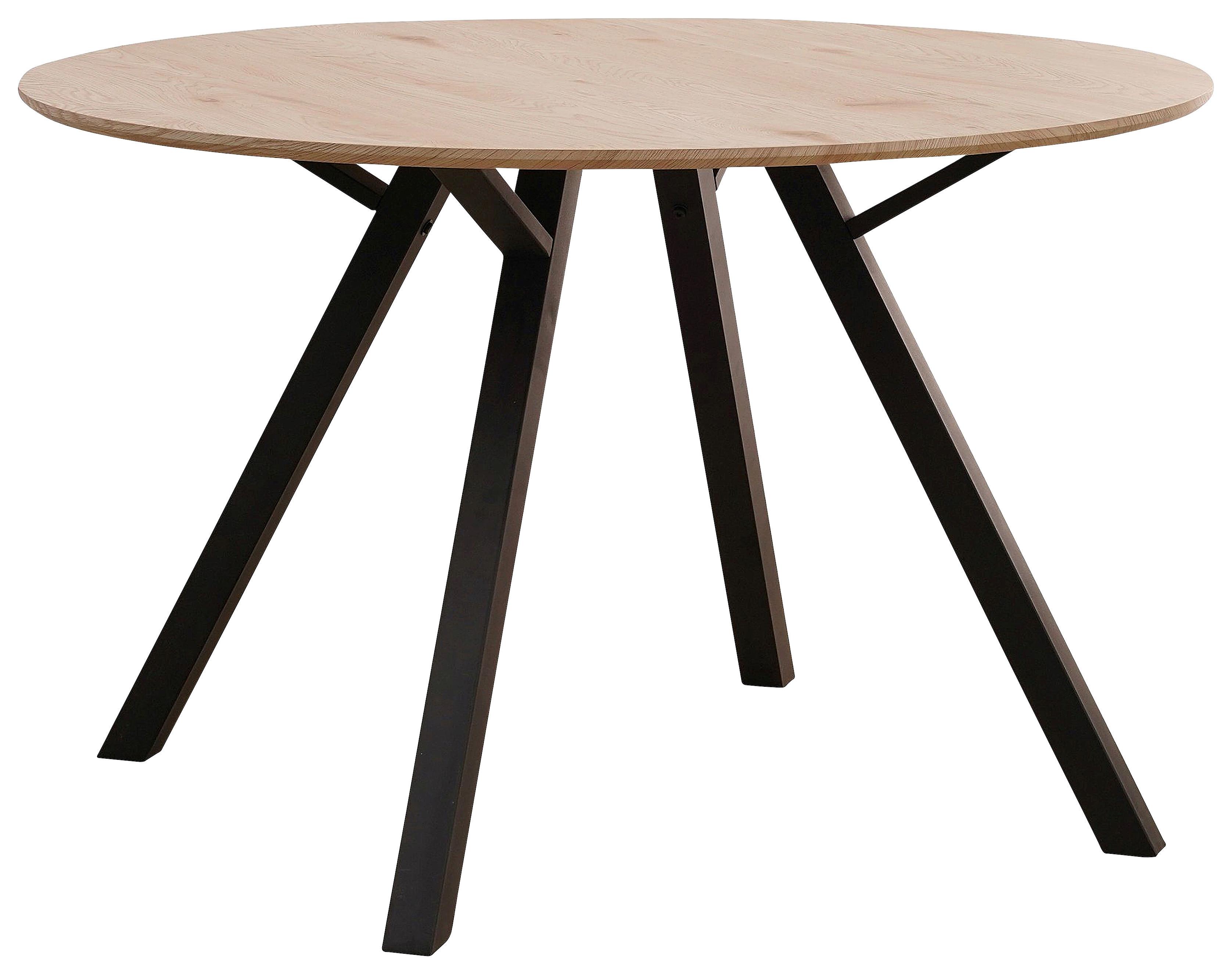 Masă Arno 120 - stejar Artisan/negru, Modern, metal/material pe bază de lemn (120/76/120cm)