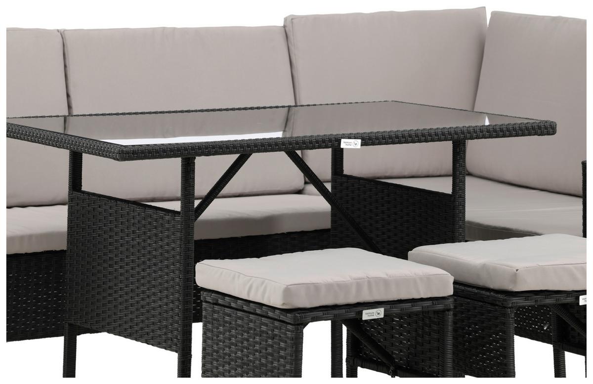 Dining-Loungeset Knock Grau/Schwarz - Schwarz/Grau, KONVENTIONELL, Kunststoff - Gardenson