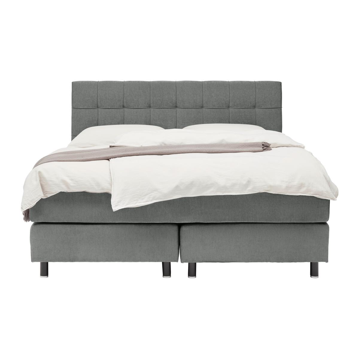 Boxspringbett Primo Graphitfarben ca. 160x200cm - Graphitfarben, KONVENTIONELL, Holz/Holzwerkstoff (160/200cm) - Premium Living